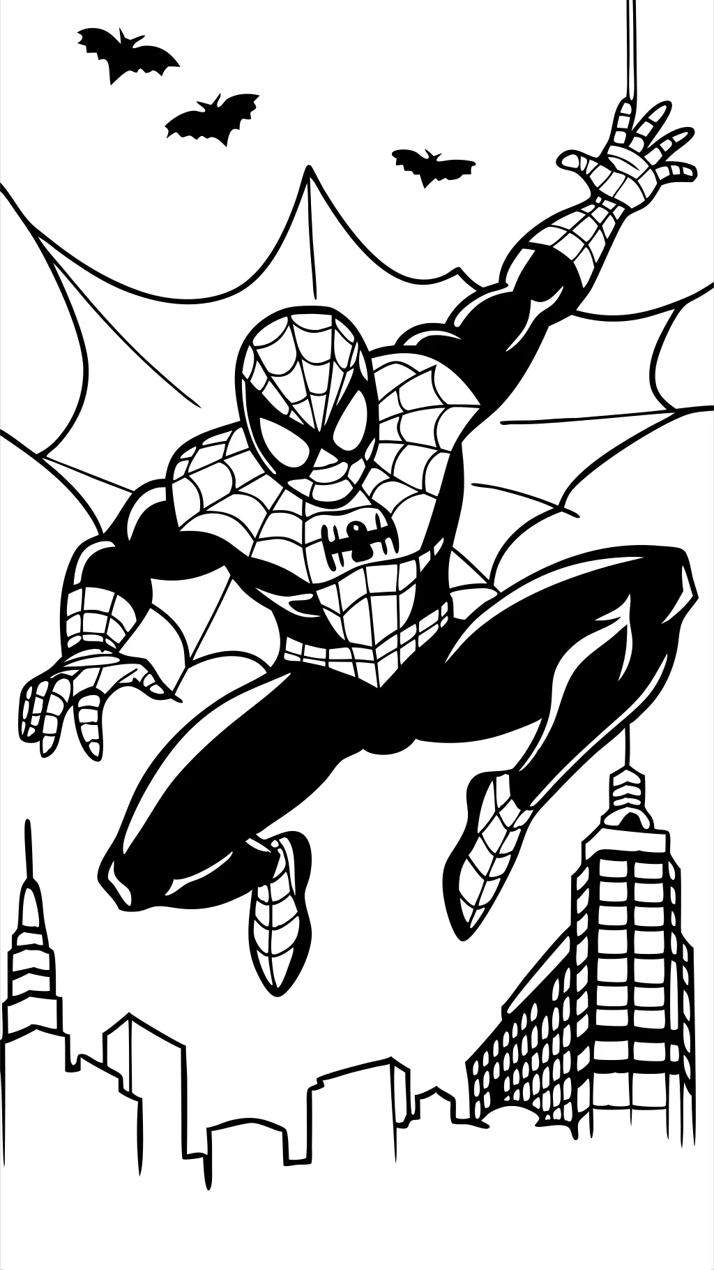 Página para colorear gratis de Spiderman